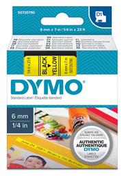 Dymo 43618 Ταινία Ετικετογράφου 7m x 6mm σε Μαύρο Χρώμα