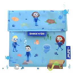 Ecolife Snack n' Go Υφασμάτινο Τσαντάκι Φαγητού Ocean Μ16 x Π16cm