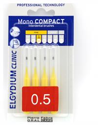 Elgydium Clinic Mono Compact Μεσοδόντια Βουρτσάκια 0.5mm Κίτρινα 4τμχ