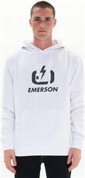 Emerson Ανδρικό Φούτερ με Κουκούλα Λευκό από το Zakcret Sports