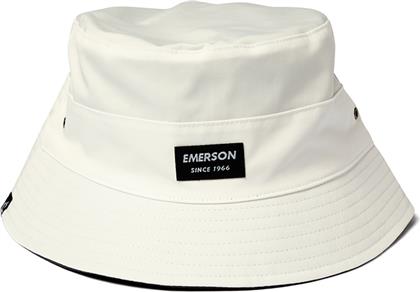 Emerson Υφασμάτινo Ανδρικό Καπέλο Στυλ Bucket Λευκό από το Altershops