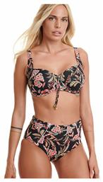 Erka Mare Set Bikini Floral Ψηλόμεσο Μαύρο από το Zaboo