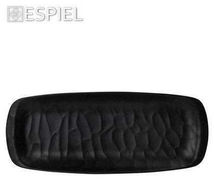 Espiel Wavy Πιάτο Γλυκού από Μελαμίνη Matte Black 21x8.5cm