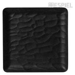 Espiel Wavy Πιάτο Γλυκού από Μελαμίνη Matte Black 22x22cm