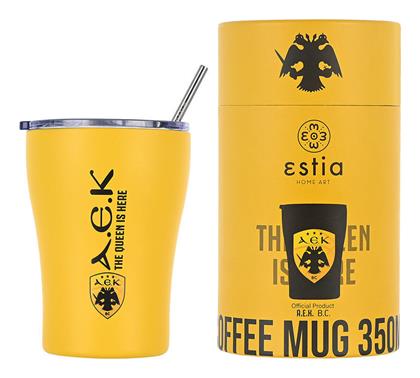 Estia Coffee Mug Save The Aegean Ποτήρι Θερμός Ανοξείδωτο BPA Free AEK BC 350ml με Καλαμάκι