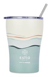 Estia Coffee Mug Save The Aegean Ποτήρι Θερμός Ανοξείδωτο BPA Free Καφέ 350ml με Καλαμάκι