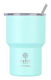 Estia Mug Lite Save The Aegean Ποτήρι Θερμός Ανοξείδωτο BPA Free Bermuda Green 400ml με Καλαμάκι