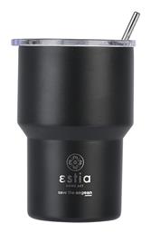 Estia Mug Lite Save The Aegean Ποτήρι Θερμός Ανοξείδωτο BPA Free Midnight Black 400ml με Καλαμάκι