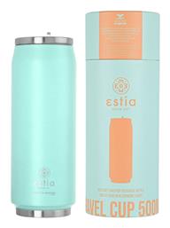 Estia Travel Cup Save The Aegean Ποτήρι Θερμός Ανοξείδωτο BPA Free Bermuda Green 500ml με Καλαμάκι