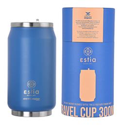 Estia Travel Cup Save the Aegean Ποτήρι Θερμός Ανοξείδωτο BPA Free Denim Blue 300ml με Καλαμάκι