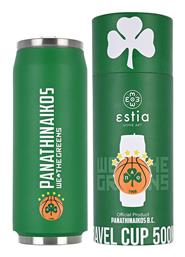 Estia Travel Cup Save the Aegean Ποτήρι Θερμός Ανοξείδωτο BPA Free Panathinaikos BC 500ml με Καλαμάκι