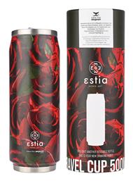 Estia Travel Cup Save the Aegean Ποτήρι Θερμός Ανοξείδωτο BPA Free Twilight Rose 500ml με Καλαμάκι