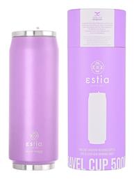 Estia Travel Cup Save The Aegean Ποτήρι Θερμός με Καλαμάκι Matte Purple 500ml