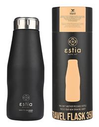 Estia Travel Flask Save the Aegean Ανακυκλώσιμο Μπουκάλι Θερμός Ανοξείδωτο BPA Free Midnight Black 350ml