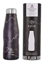 Estia Travel Flask Save the Aegean Μπουκάλι Θερμός Ανοξείδωτο BPA Free Μαύρο 500ml