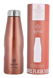 Estia Travel Flask Save the Aegean Μπουκάλι Θερμός Ανοξείδωτο BPA Free Rose Gold