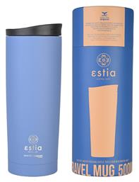 Estia Travel Mug Save The Aegean Ανακυκλώσιμο Ποτήρι Θερμός Ανοξείδωτο BPA Free Denim Blue 500ml