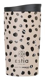 Estia Travel Mug Save The Aegean Ανακυκλώσιμο Ποτήρι Θερμός Ανοξείδωτο BPA Free Leopard Taupe 350ml