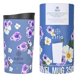 Estia Travel Mug Save The Aegean Ποτήρι Θερμός Ανοξείδωτο BPA Free Garden Blue 350ml