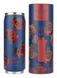 Estia Travel Ποτήρι Θερμός Ανοξείδωτο Save Τhe Aegean Electric Roses 500ml με Καλαμάκι