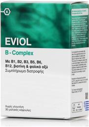 Eviol B-Complex Βιταμίνη για Ενέργεια, τα Μαλλιά & τo Δέρμα 30 μαλακές κάψουλες από το Pharm24