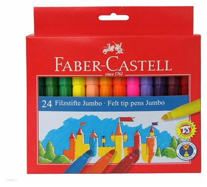 Faber-Castell Jumbo Πλενόμενοι Μαρκαδόροι Ζωγραφικής Χονδροί σε 24 Χρώματα