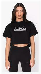 Fila Evelyn Κοντομάνικο Crop Top Μαύρο από το Z-mall