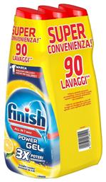 Finish All in One Max Gel Πλυντηρίου Πιάτων με Άρωμα Λεμόνι 3x600ml 90 Μεζούρες από το e-Fresh