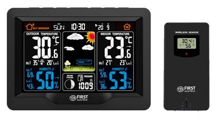 First Austria FA-2461-8 Ασύρματος Μετεωρολογικός Σταθμός Ψηφιακός Επίτοιχος Μαύρος