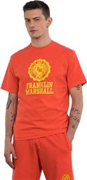 Franklin & Marshall Ανδρικό T-shirt Κοντομάνικο Πορτοκαλί