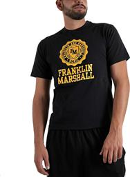 Franklin & Marshall Ανδρικό T-shirt Μαύρο Με Στάμπα
