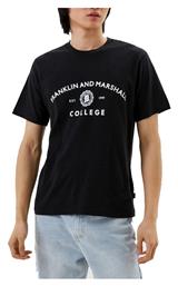 Franklin & Marshall Ανδρικό T-shirt Μαύρο με Στάμπα από το Z-mall