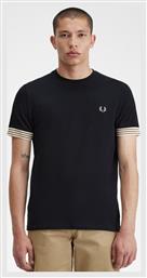 Fred Perry Ανδρική Μπλούζα Κοντομάνικη Μαυρο