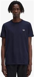 Fred Perry Ανδρικό T-shirt Navy Μπλε με Λογότυπο