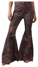 Free People Γυναικείο Υφασμάτινο Παντελόνι Καμπάνα DARK BROWN από το Z-mall