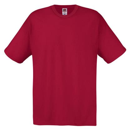 Fruit of the Loom Original T Ανδρικό Διαφημιστικό T-shirt Κοντομάνικο Brick Red