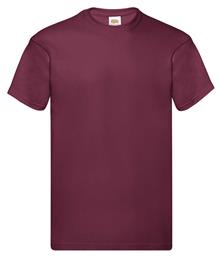 Fruit of the Loom Original T Ανδρικό Διαφημιστικό T-shirt Κοντομάνικο Burgundy