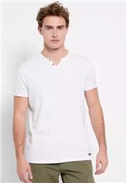 Funky Buddha Ανδρικό T-shirt Κοντομάνικο με Κουμπιά White