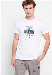 Funky Buddha Ανδρικό T-shirt Λευκό με Στάμπα από το Outletcenter