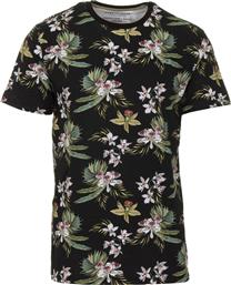 Funky Buddha Ανδρικό T-shirt Μαύρο Floral