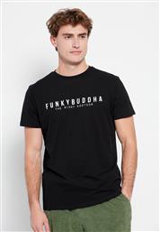 Funky Buddha Ανδρικό T-shirt Μαύρο με Στάμπα από το Outletcenter