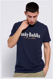 Funky Buddha Ανδρικό T-shirt Navy Μπλε με Στάμπα από το Outletcenter