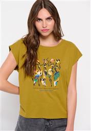 Funky Buddha FBL007-18504 Γυναικείο Αθλητικό T-shirt Χακί