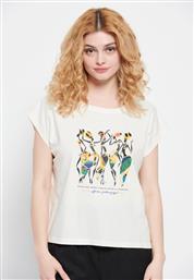 Funky Buddha FBL007-18504 Γυναικείο Αθλητικό T-shirt Λευκό από το Plus4u