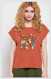 Funky Buddha FBL007-18504 Γυναικείο Αθλητικό T-shirt Πορτοκαλί