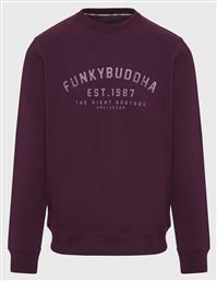 Funky Buddha Φούτερ Burgundy με Κουκούλα