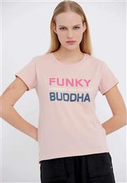 Funky Buddha Γυναικείο Αθλητικό T-shirt Ροζ από το Plus4u