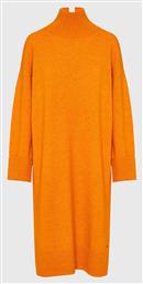 Funky Buddha Midi Φόρεμα Πλεκτό με Σκίσιμο Πορτοκαλί από το Funky Buddha