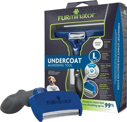 FURminator Undercoat Tool Χτένα L για Κοντότριχους Σκύλους με Ξυράφι για Απομάκρυνση Τριχών από το Plus4u