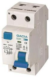 Gacia Ρελέ Ράγας Διαρροής 32A Διπολικό με Τάση 230V 4.5KA 30mA 1P+N Type AC 500-43505